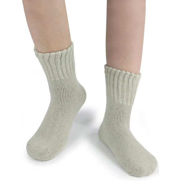 BenSorts Women5 Packs Beige Yellow Green Pink PurpleWinter Thick Warm Boot Socks - Picture 4 of 5